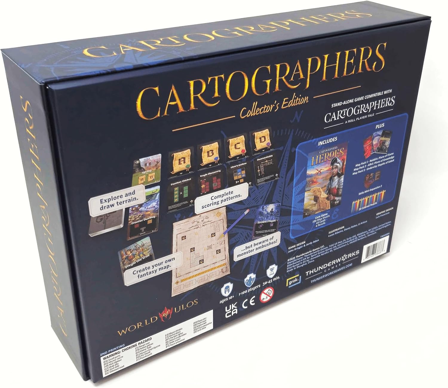 Cartographers Heroes: Collector's Edition | Board Game, 3 Expansions, & Storage Solution w/Organizer | Map Drawing Fantasy Strategy Family Game for 1-100 Players Ages 10+ by Thunderworks Games