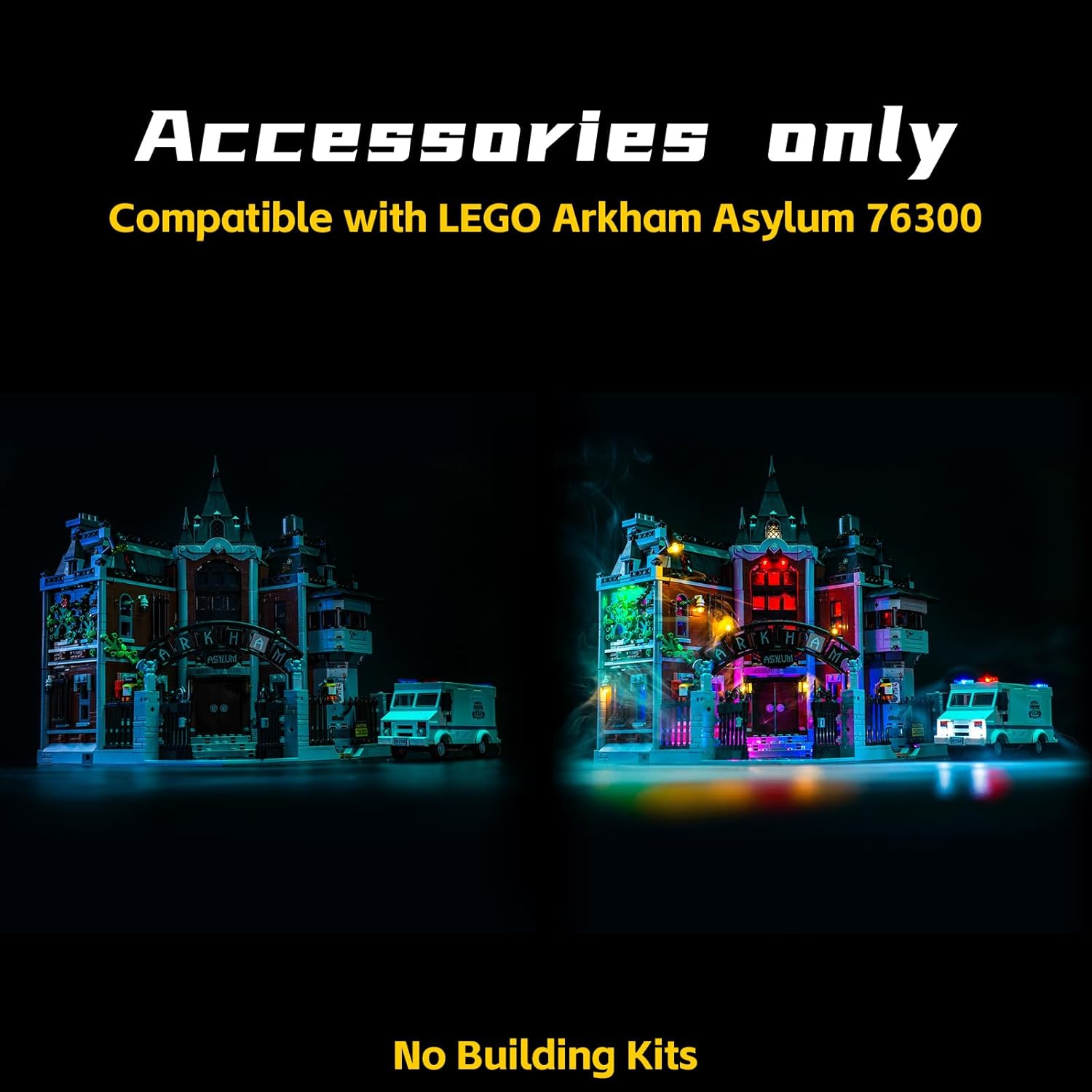 BrickBling LED Light Compatible with Lego Arkham Asylum, Compatible with Lego 76300-Not Come with Model (Classic Version Light)
