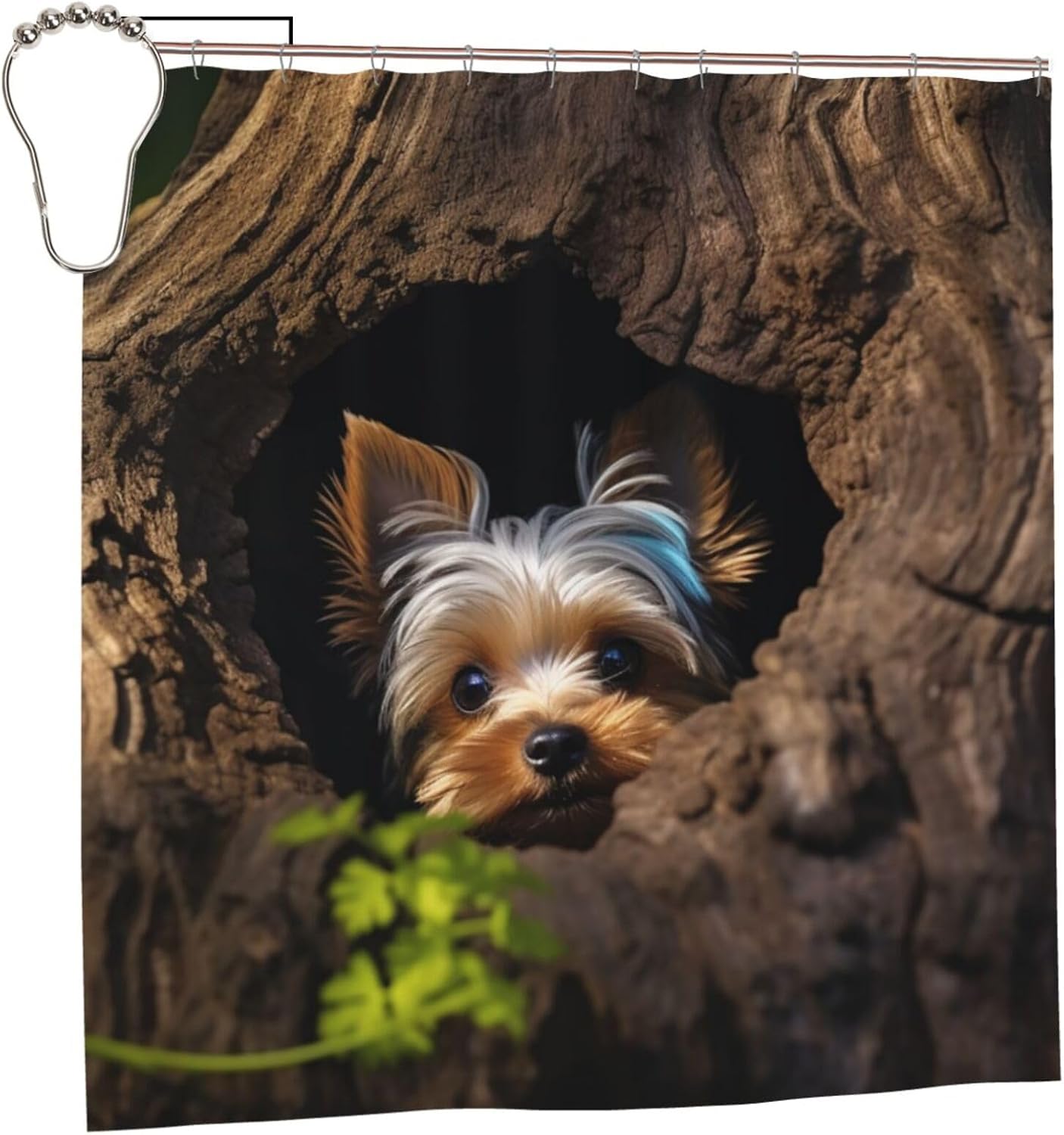 Shower Curtain Textured A Little Yorkshire Terrier Shower Liner Curtain Heavy Bathroom Shower Curtains with Grommets and Hooks Decor Bath Shower Curtains Set for Showers Bath Tubs 72'' x 72''