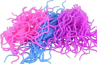 Curious Minds Busy Bags 1 Pack with 3 Ramen Stretchy Noodle Strings Fidget Toy - Build Resistance for Strengthening Exercise, Pull, Stretchy, Fiddle (3 Random Colors)