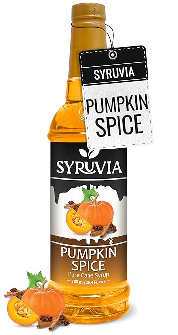 Syruvia Pumpkin Spice Syrup for Coffee 25.4 Ounces Pumpkin Spice
