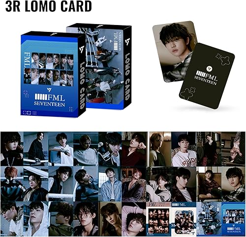 Miniatura 3 de eTel Like Paquete de 2 tarjetas fotográficas grandes Sevnteen de 3.1 x 4.7 pulgadas, tarjeta de felicitación Kpop Lomo con caja de postales