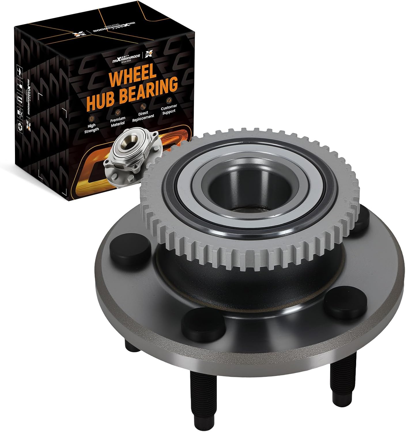 maXpeedingrods 513221 Front Wheel Hub & Bearing Assembly for Ford Mustang 2005-2014, for Avanti Avanti 2005-2007 All Models 5-Lug Tone Ring