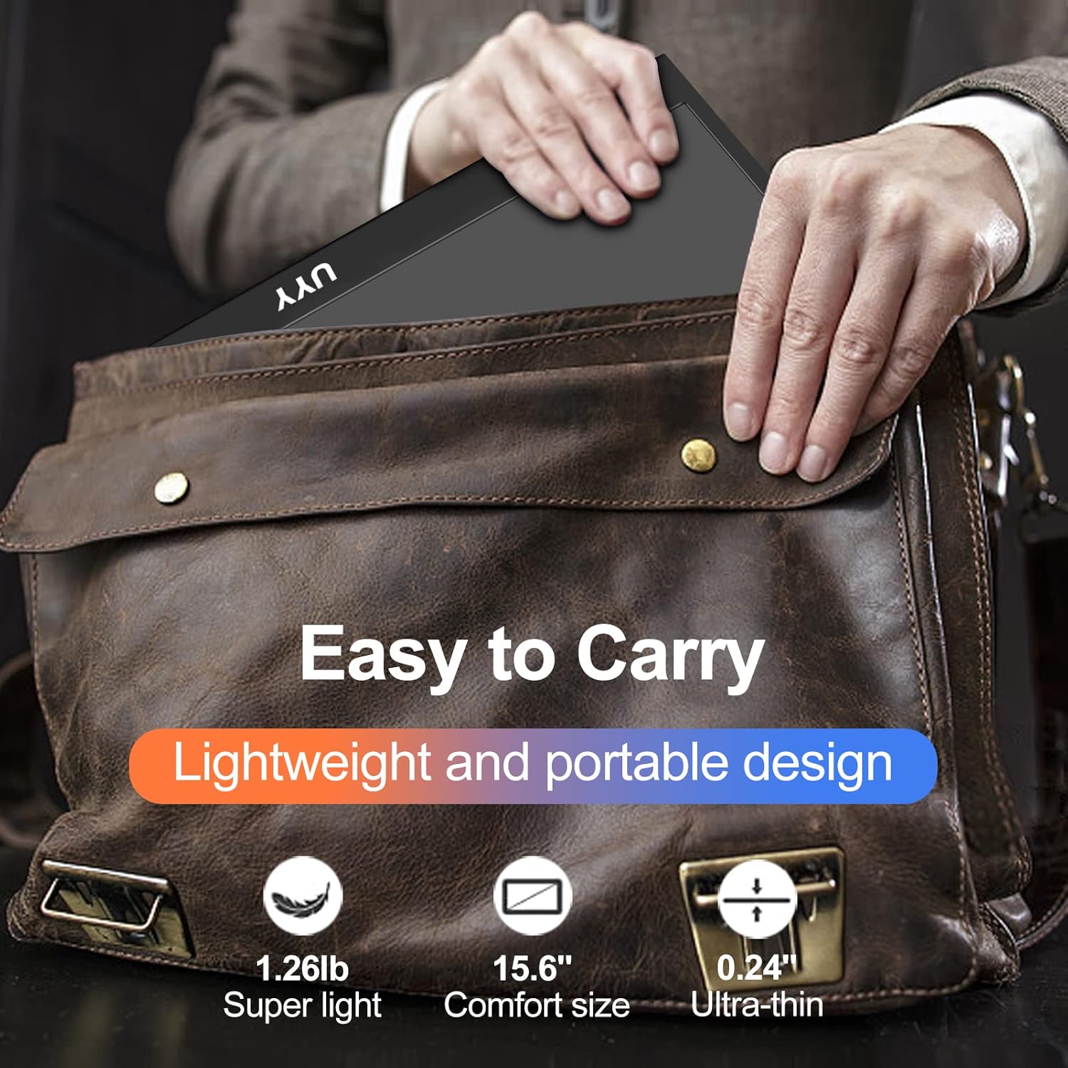 UYY Monitor portatile15.6 Ultra-Thin FHD 1080P,2024 Travel IPS Monitor,HDR Gaming Monitor with Smart Cover and Dual Speakers, HDMI,Type-C, |Laptop|PC|Phone|Mac|PS|Game Console UYY Monitor portatile15.6 Ultra-Thin FHD 1080P,2024 Travel IPS Monitor,HDR Gaming Monitor with Smart Cover and Dual Speakers, HDMI,Type-C, |Laptop|PC|Phone|Mac|PS|Game Console