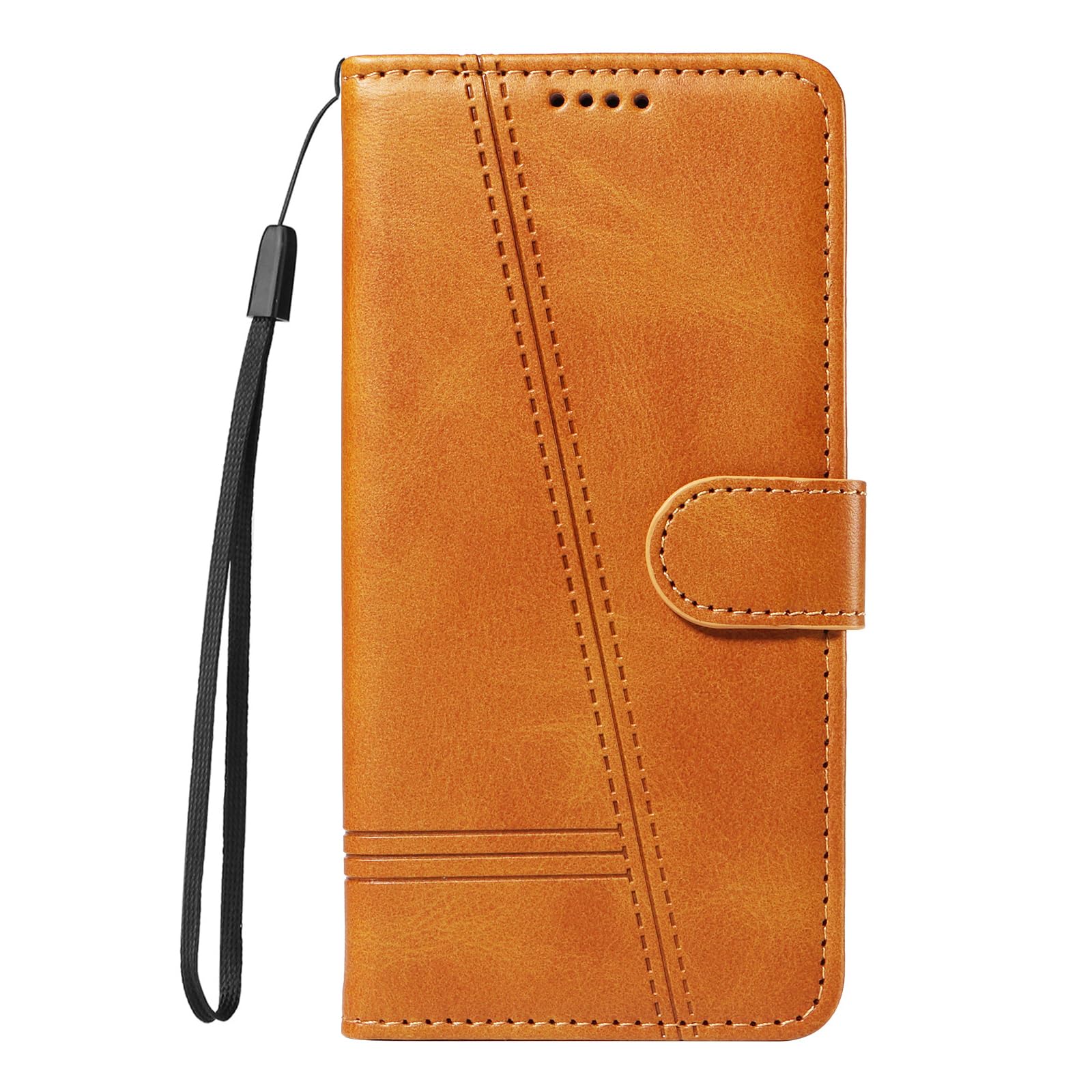 Etui z klapką do Samsung Galaxy S25 Ultra/S25 Plus/S25, skórzane etui portfelowe na telefon z stojakiem na karty, etui foliowe, odporne na wstrząsy, z tworzywa TPU wewnątrz, żółte, S25