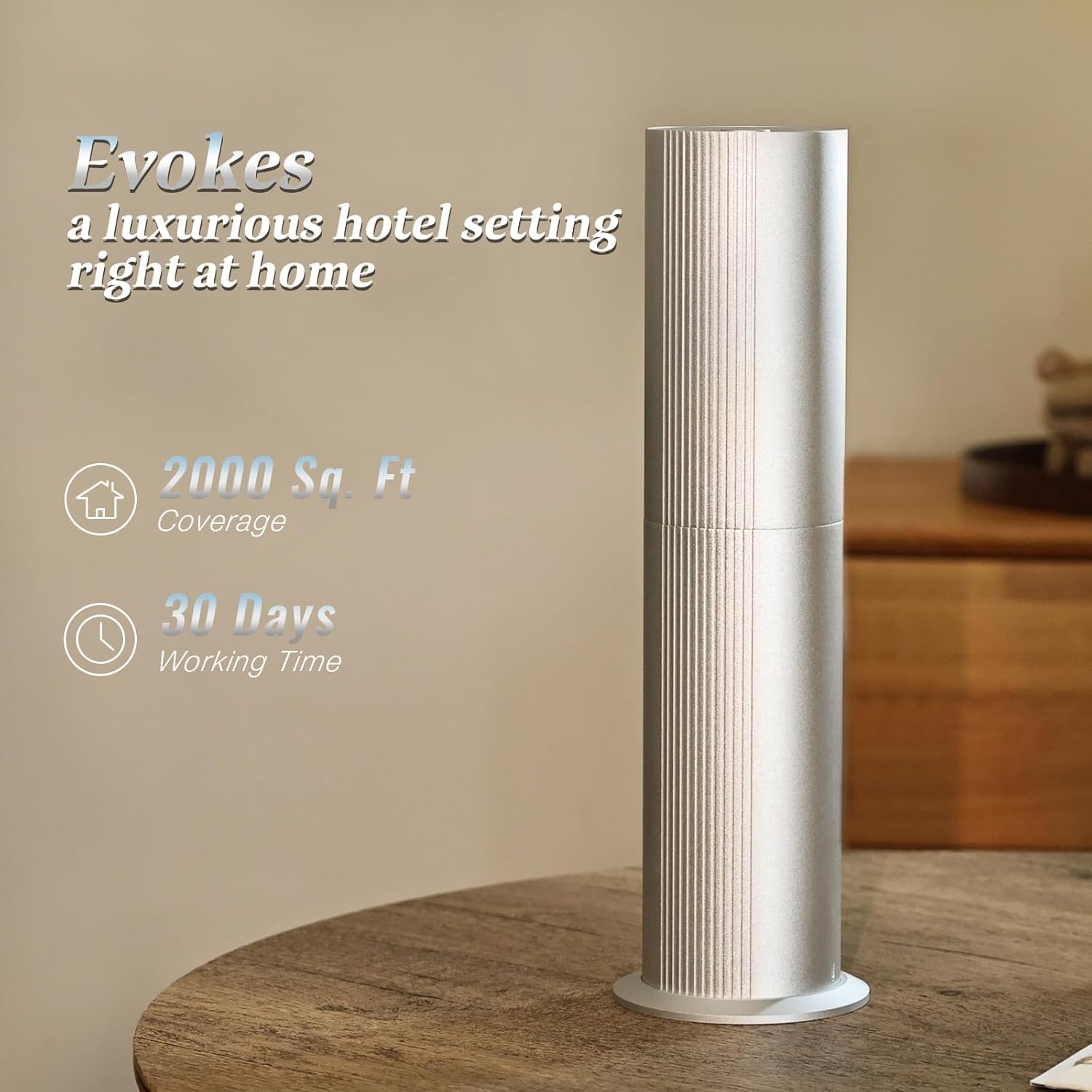 Waterless Essential Oil Diffuser for Home and Commercial Use up to 2000 sq ft, Scent Diffuser for Large Room, Bluetooth Hotel Collection Diffuser with App and Remote Control, 100ml, Silver and Gold - Image 2