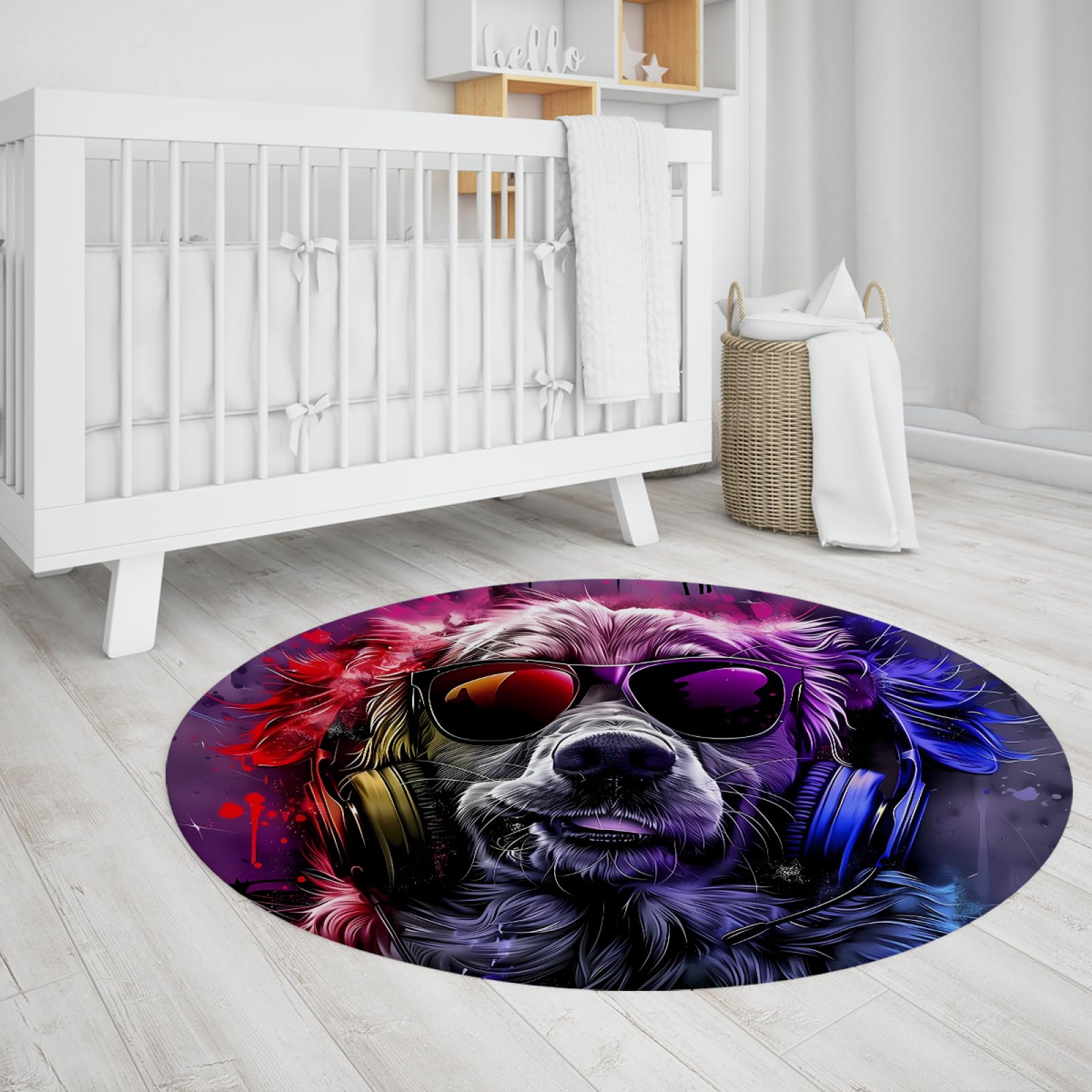 Tapis de sol rond musique antidérapant pour éviter les chutes en chambre