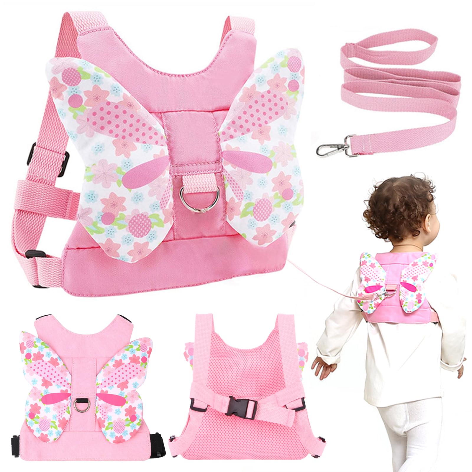 Baby Reins, Toddler Reins, Baby Walking Harness with Safety Rein & Butterfly Wings, Safety Toddler Harness