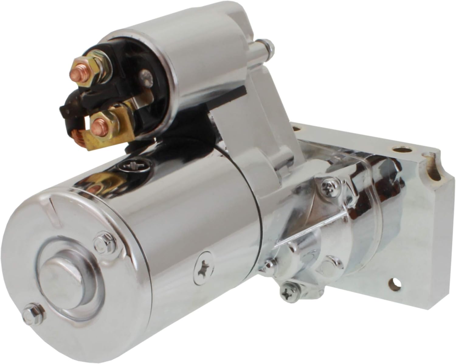 Premium Chrome 3HP Mini Starter 327 350 Hot Rod Chevy BBC SBC Big Block Small Block 153/168 Tooth Flywheel Super Torque Gear Reduction 12363128 10097 240-14104 S-81365 4N1601 44-1601 244-1601 114280