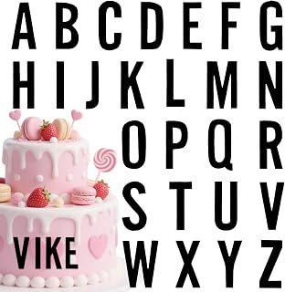 Matte Black Acrylic A-Z Alphabet Cake Toppers - Bold Personalized Letter Decorations for Modern Parties, Birthdays & Events - Durable & Versatile Dessert Accents