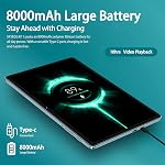 2026 Upgraded Android 15 Tablet 10 inch Octa-Core Tablets with 22GB+128GB+1TB, Dual Camera, 8000mAh, 1280x800 IPS HD Touch Screen, Support Widevine L1, 5G WiFi, GPS with Protective Cover - Metal Blue