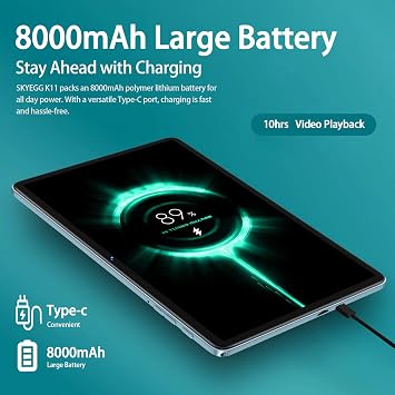 2025 Android 14 Tablet 10 inch Octa-Core Tablets with 22GB RAM+128GB ROM(Expand to 1TB),8000mAh Large Battery,1280x800 IPS HD Touch Screen,Support Widevine L1,Keyboard & Mouse Included-Blue