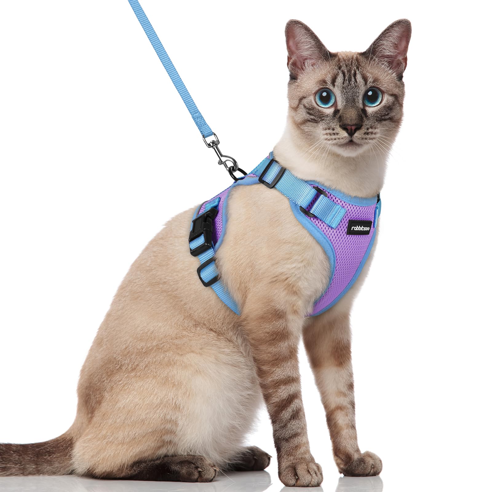 rabbitgoo Cat Harness and Leash Set, Escape Proof Soft Adjustable Vest Harnesses for Outdoor Walking, Easy Control Breathable Kitten Jacket with