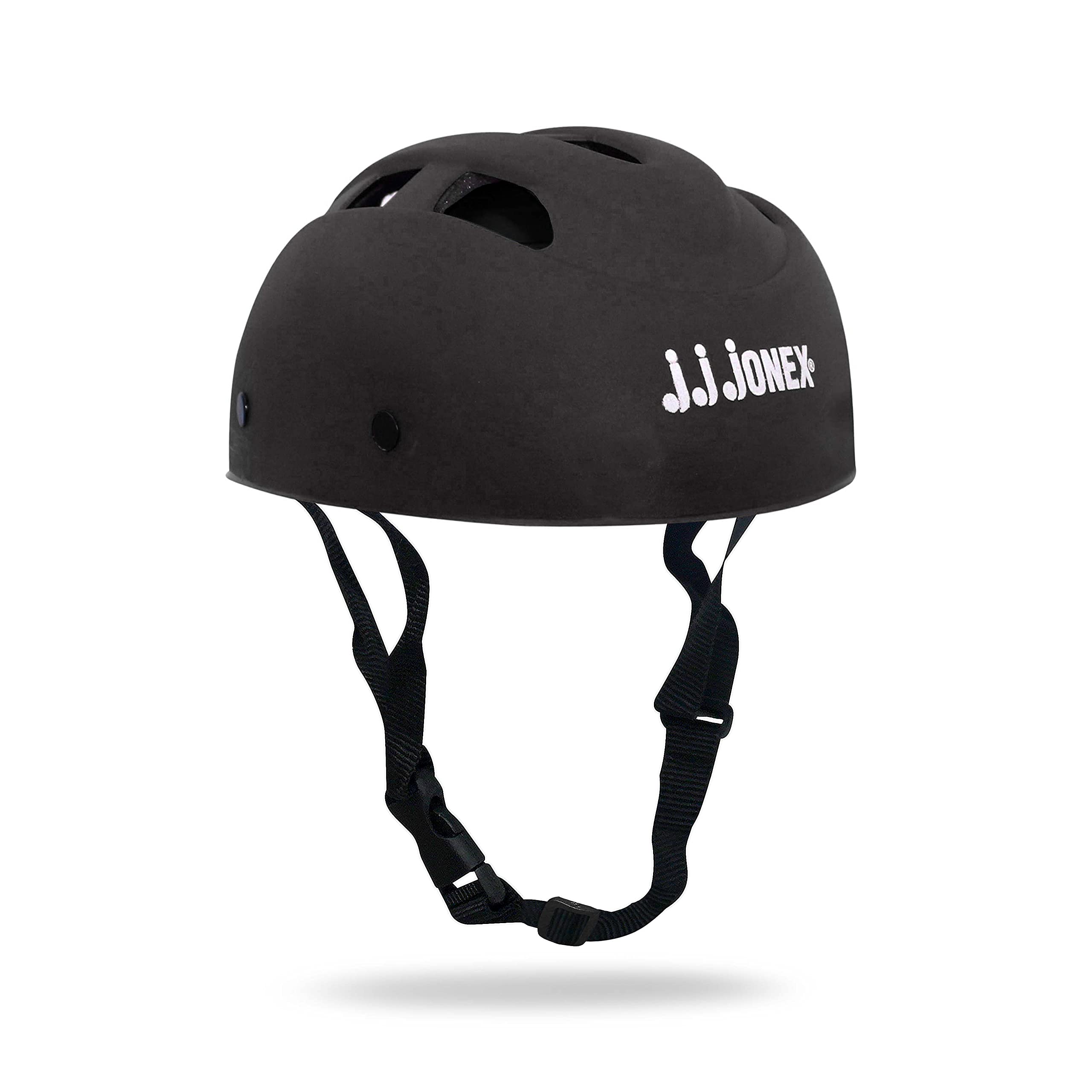 JJ JONEX Protective PVC Helmet Skating and Cycling Age 4 to 7 Year (MYC) (Black, Small)