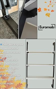 3-piece Wall mounted Bookcase, Shelf (Walnut)