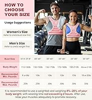 Vista 6 de Chaleco con peso para mujer y hombre, 6 libras, 8 libras, 10 libras, 12 libras, 15 libras, 18 libras, 20 libras, 25 libras, chaleco