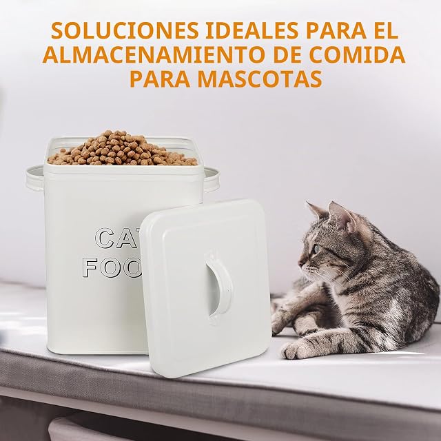 Foto 4 de 7 de Pethiy - Contenedor para Comida y golosinas para Gatos, con herméticas Tapa y Pala, Cajas Almacenamiento…