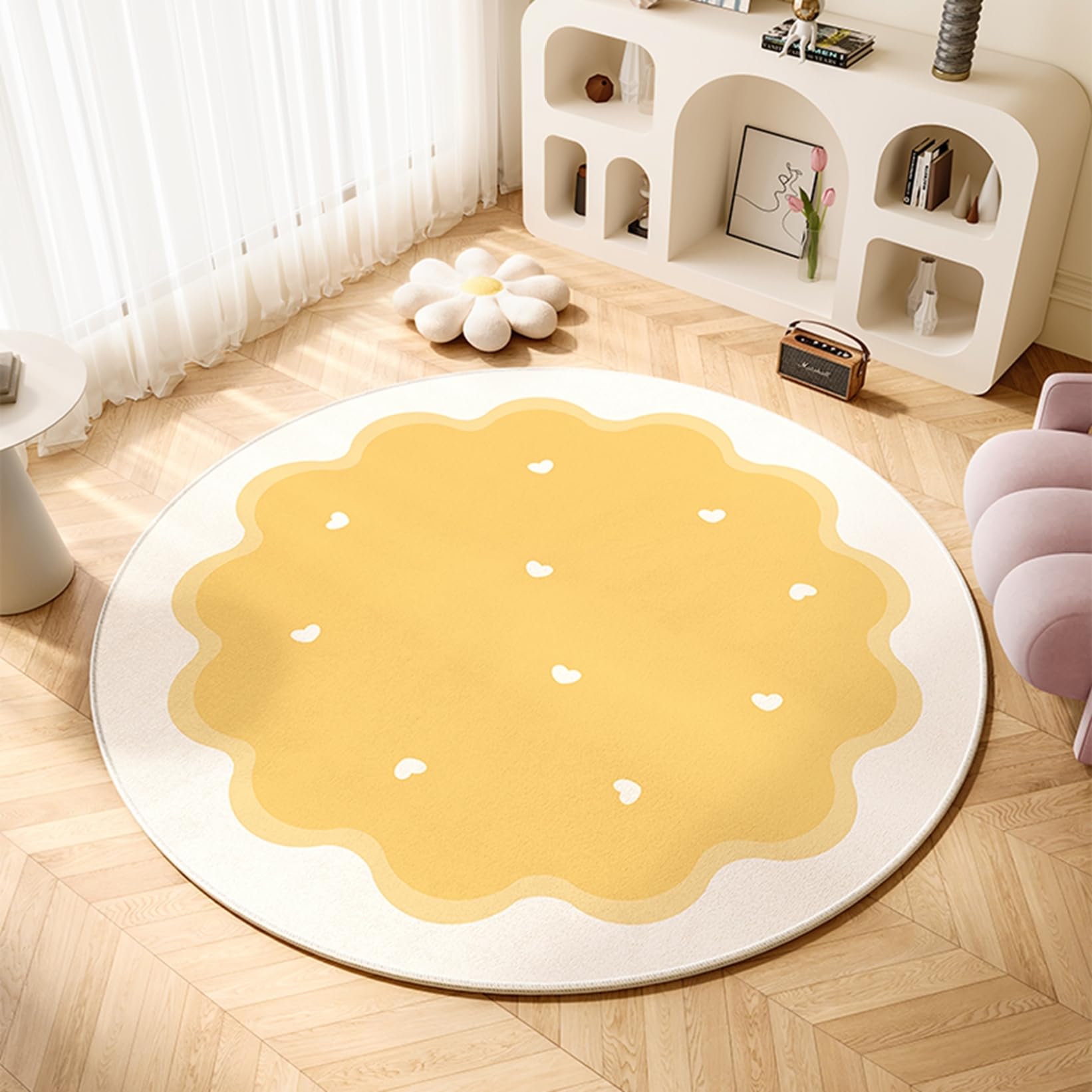 Amazon | 円形ラグ カーペット 丸型 ゲーミングチェアマット チェア