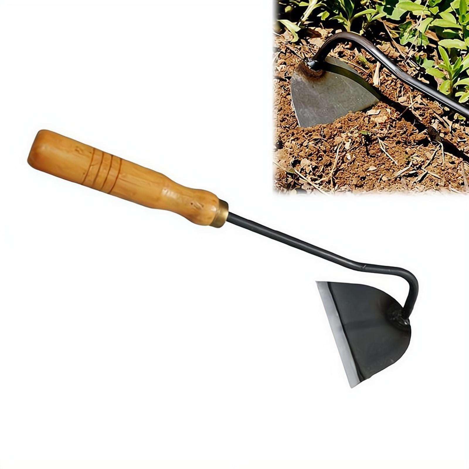 All Steel Hardened Hollow Hoe,Iron Weeding Rake,Carbon Steel Garden Weeder Rakes,Garden Weed Remover Tool for Vegetable Gardening Backyard Farm Planting & Weeding