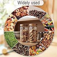 Vista 6 de Tarro de almacenamiento de alimentos de vidrio de 32.1 fl oz/32 oz recipiente de vidrio transparente con sellado hermético, tapas de madera