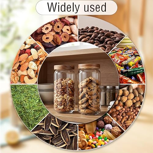 Miniatura 6 de Tarro de almacenamiento de alimentos de vidrio de 32.1 fl oz/32 oz recipiente de vidrio transparente con sellado hermético, tapas de madera de