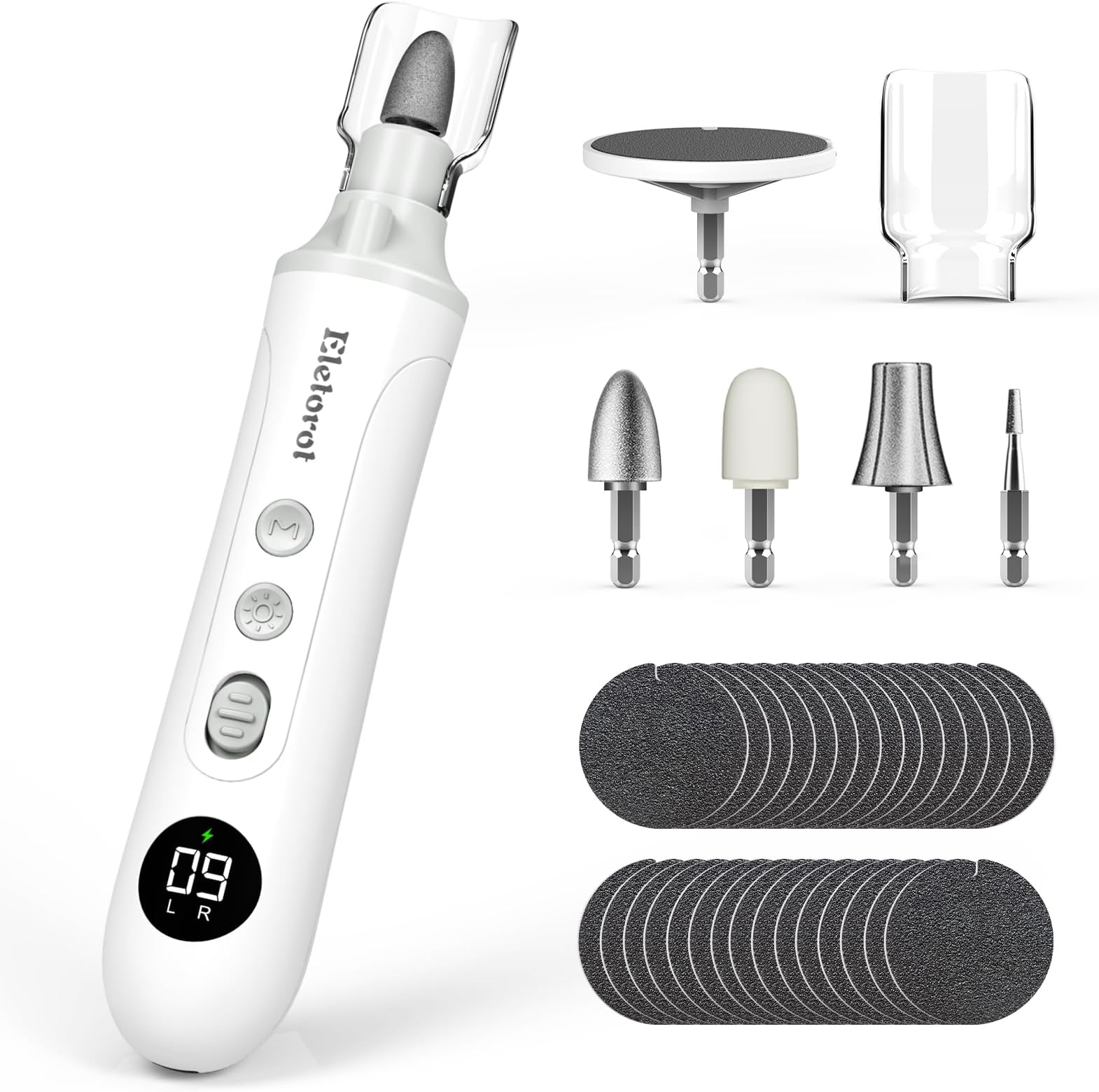 Eletorot Manicure and Pedicure Set for Feet Women, Cordless Electric Nail Files, Rechargeable Nail Drill, Electric Toenail File for Thick Nails Cuticles Hard Skin Callus Remover