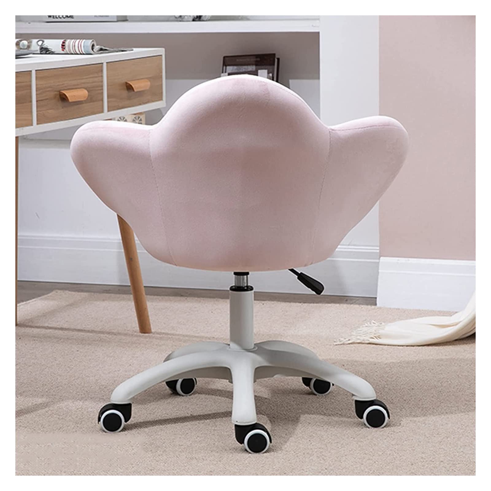 Amazon.co.jp: ひじ付き事務椅子 花の形のベルベットのオフィスチェア