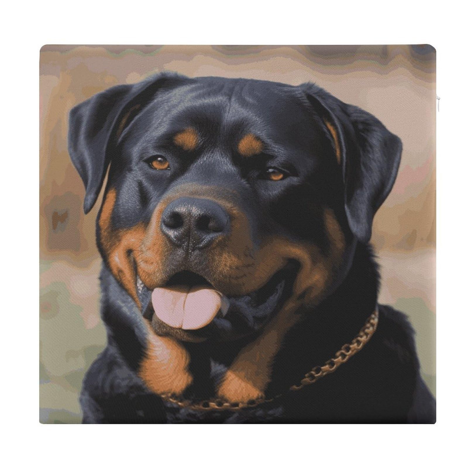 VstaDank Rottweiler Dog Square Cushion Cute Memory Foam Seat Cushions15x13In Comfort Meditation Floor Pillow Removable Cover Soft Stool Cushion Pillow for Balcony Tatami