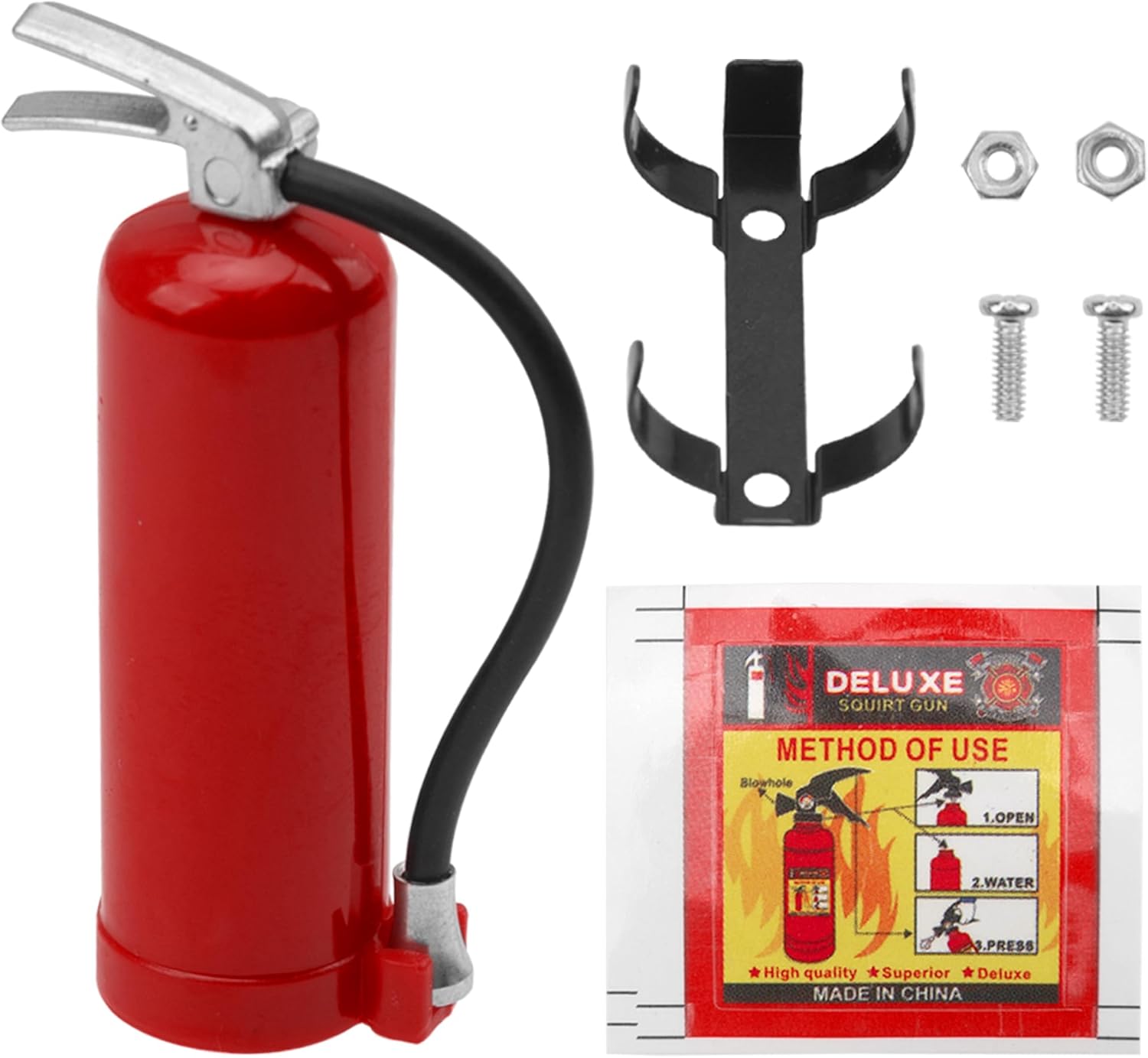 RC Simulation Fire Extinguishers Metal Trailer Tow Hooks Winch Hook w/Trailer Chain Decoration Part Compatible with Traxxas TRX4 Axial SCX10 Tamiya D90 1/10 RC Crawler