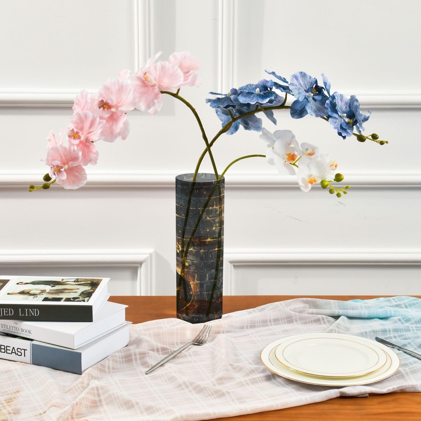 Amazon.com: Msyxl Musical Notes Pattern Flower Vase 3.9x11.8 in