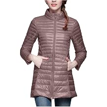 Women's Long Hooded Packable Puffer Jacket Lightweight Winter Coat with Storage Pouch C01