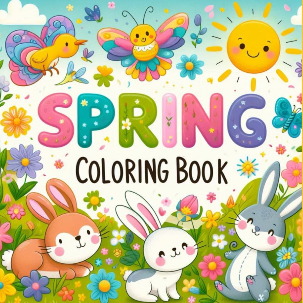 Cozy Cute Spring Coloring Book for Kids and Adults: Fun and Relaxing Spring Scenes with Easter Egg Hunts, Butterflies, and Happy Animals – Bold and ... Scenes – Perfect for Kids and Adults Alike!
