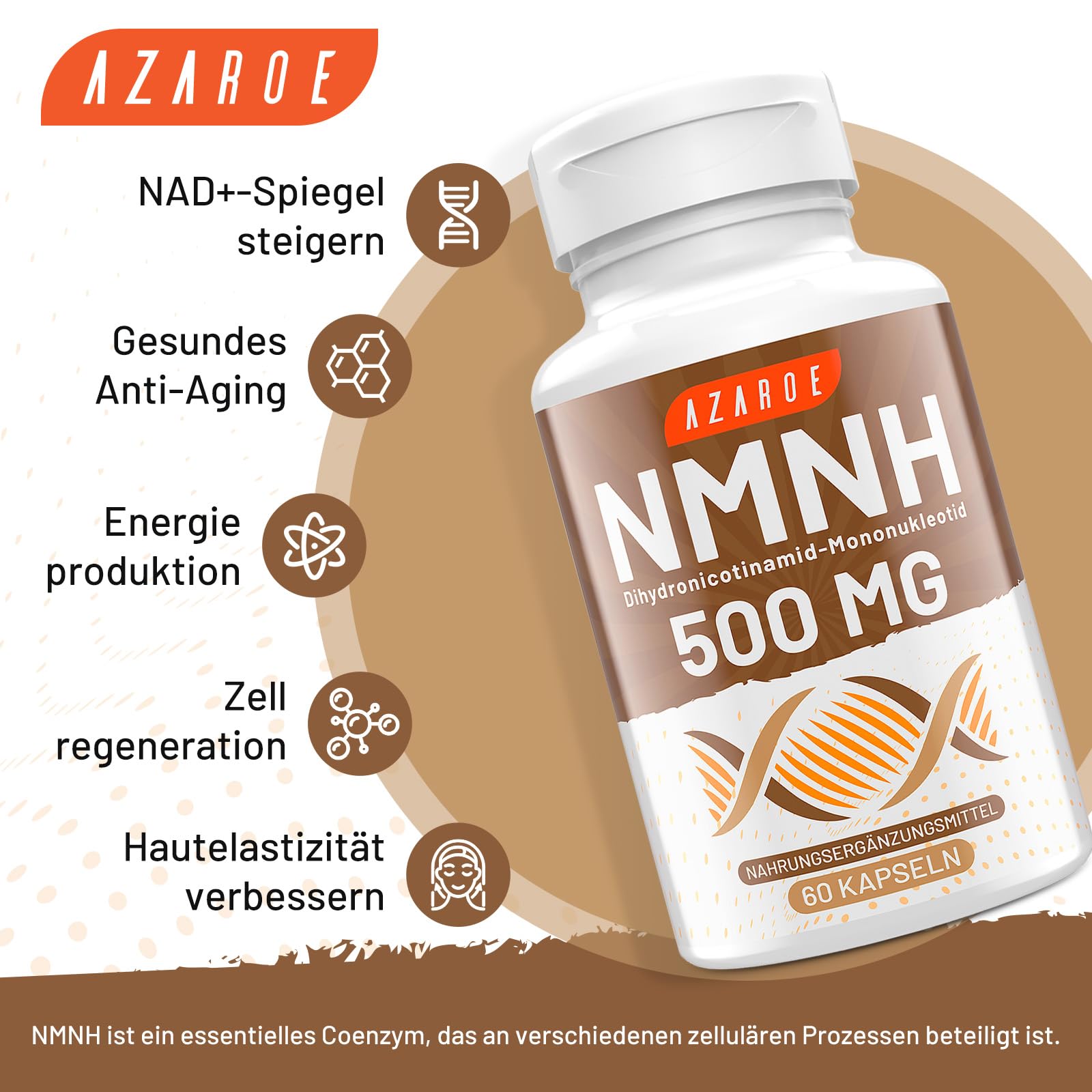 NAD-Kapseln Alternative 500mg, 60 kapseln – Ohne Zusätze, Praktische Einnahme, Vegan (60 stück (2er Pack)))