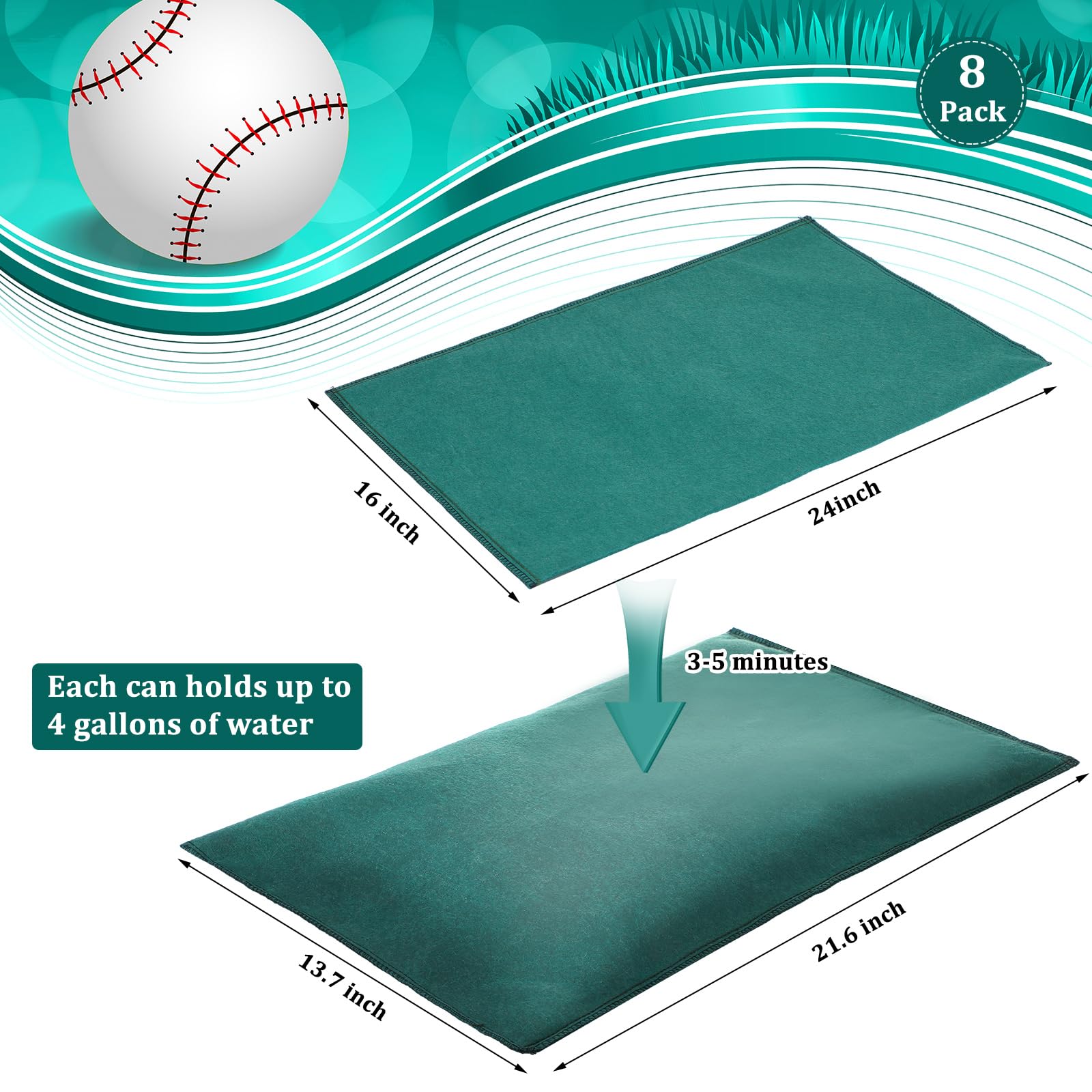Nuanchu 8 Pack Puddle Sponge for Baseball Fields 16