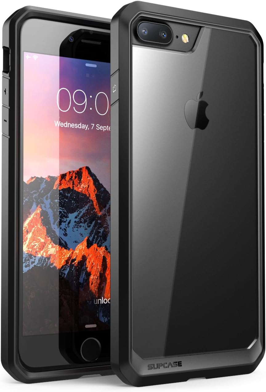 SUPCASE Unicorn Beetle Series Case Designed for iPhone 8 Plus, Premium Hybrid Protective Clear Case for Apple iPhone 7 Plus 2016 / iPhone 8 Plus 2017 Release (Black)