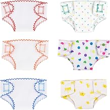 6 Pack Doll Diapers Doll Underwear for 14 15 16 17 18 Inch Dolls Cute Doll Accessories for Dolls 30-43cm Doll Diaper Set Dolls Reusable Doll Accessories