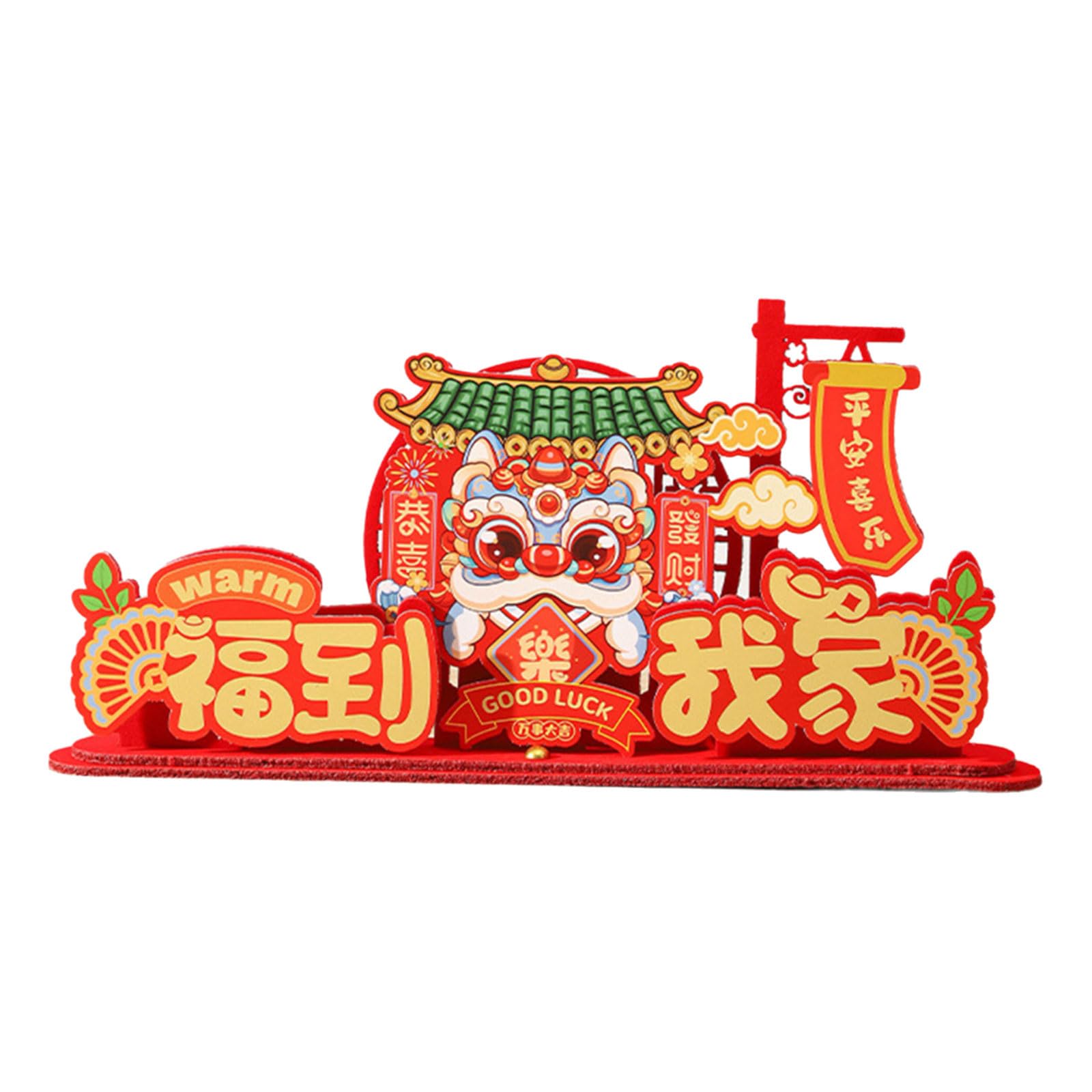 YPBEW Colorful Felt 3D New Year Decoration 3D Blessing Font Ornament for Living Room or Study Spring Festival Accessories Festives Atmospheres Decoration