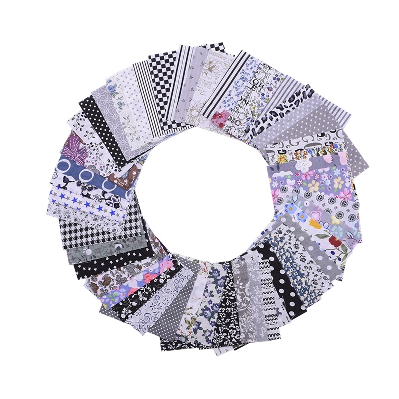 Patchwork Stoffe 50 Stück 10 x 10 cm gemischter Stil, quadratisch, Patchwork-Baumwollstoff, Stoff, DIY, Nähen, Blumendruck, Stoffe