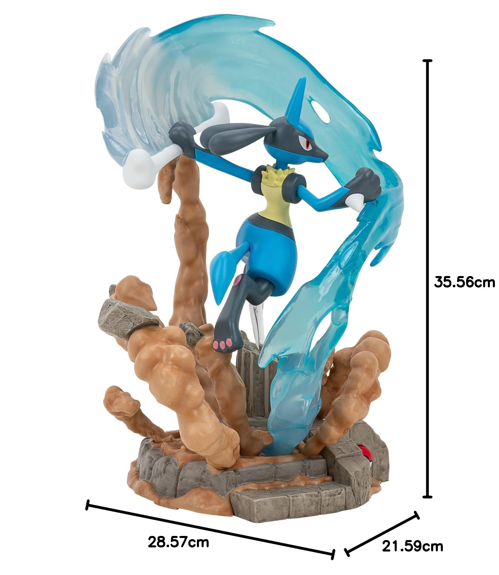 Pokémon PKW2732 - Statua da collezione deluxe, Lucario, personaggio ufficiale da collezione