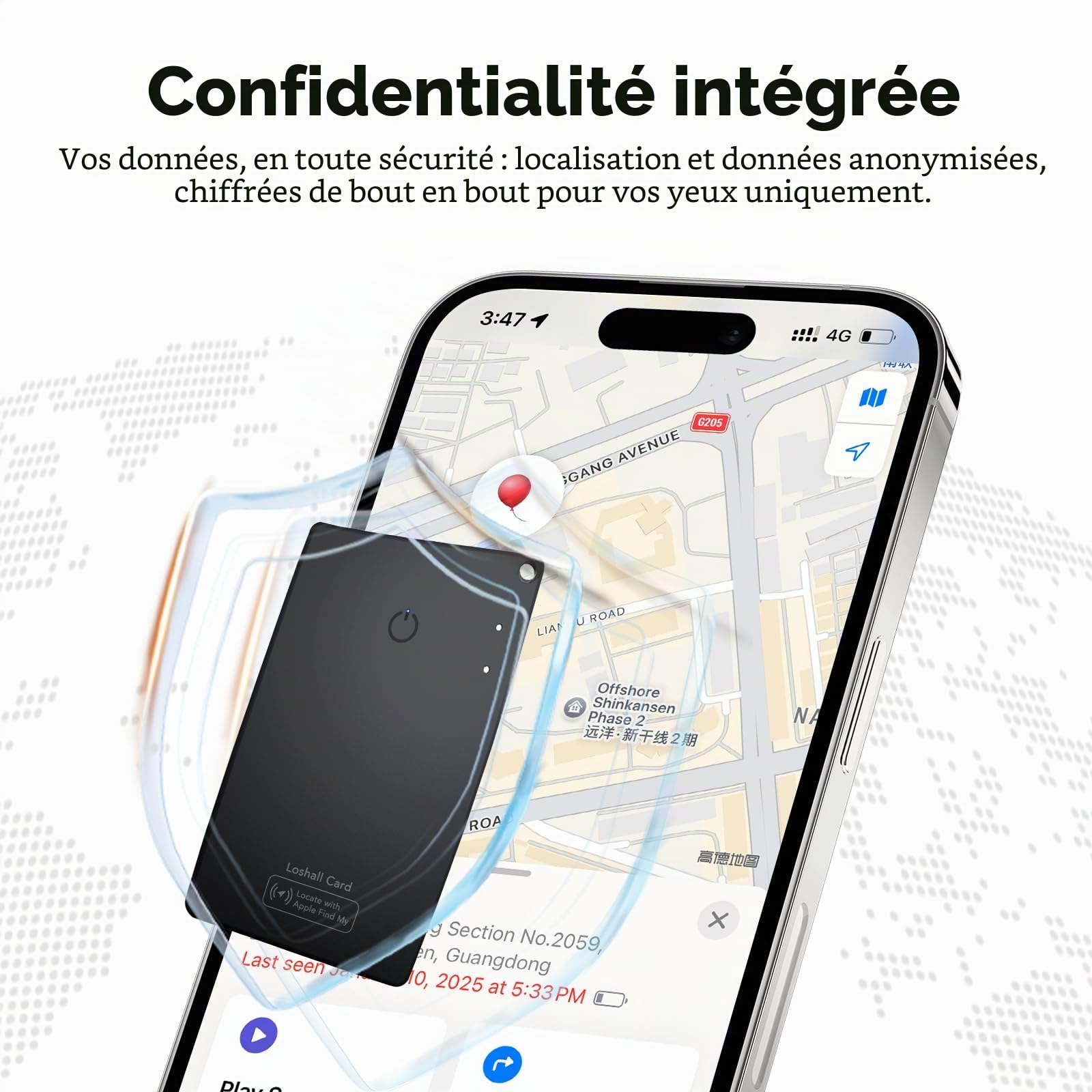 Air Traceur Tag Wallet Traceur Carte Lot de 2, 1.6mm Tracker Card Compatible avec Apple Localiser (iOS Uniquement), Rechargeable Localisateur d'articles pour Portefeuille/Bagages/Valise/Sac/Clés, Noir