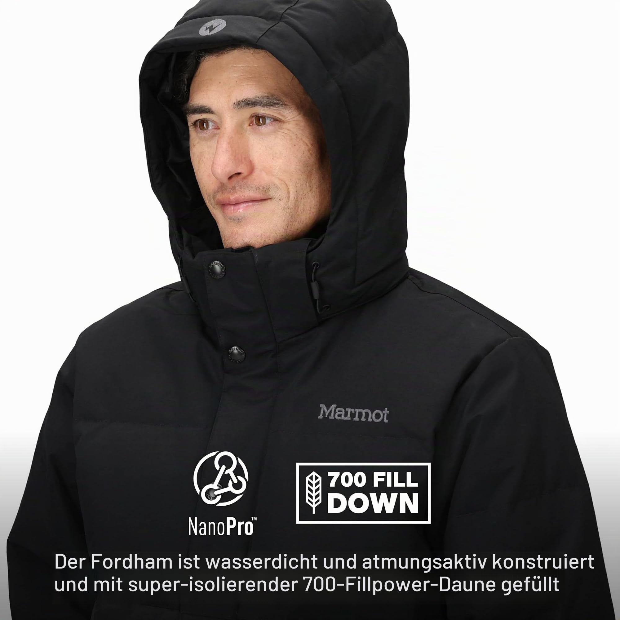 Marmot Herren Fordham Jacket Leichte Daunenjacke, warme Winterjacke, wasserabweisende Steppjacke, winddichte Funktionsjacke, Outdoorjacke mit Kapuze (1er Pack)