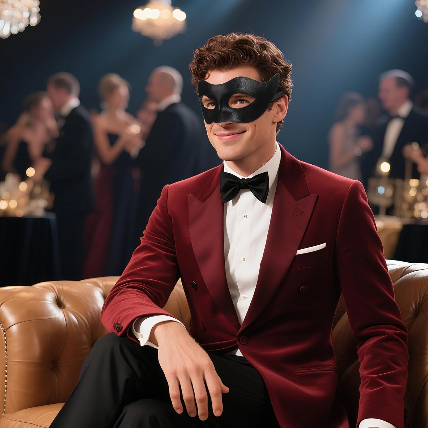 Couple Masquerade Mask Set, Black Lace Venetian Masks for Women Men, Mardi Gras Mask for Carnival Party Prom Ball - Image 5