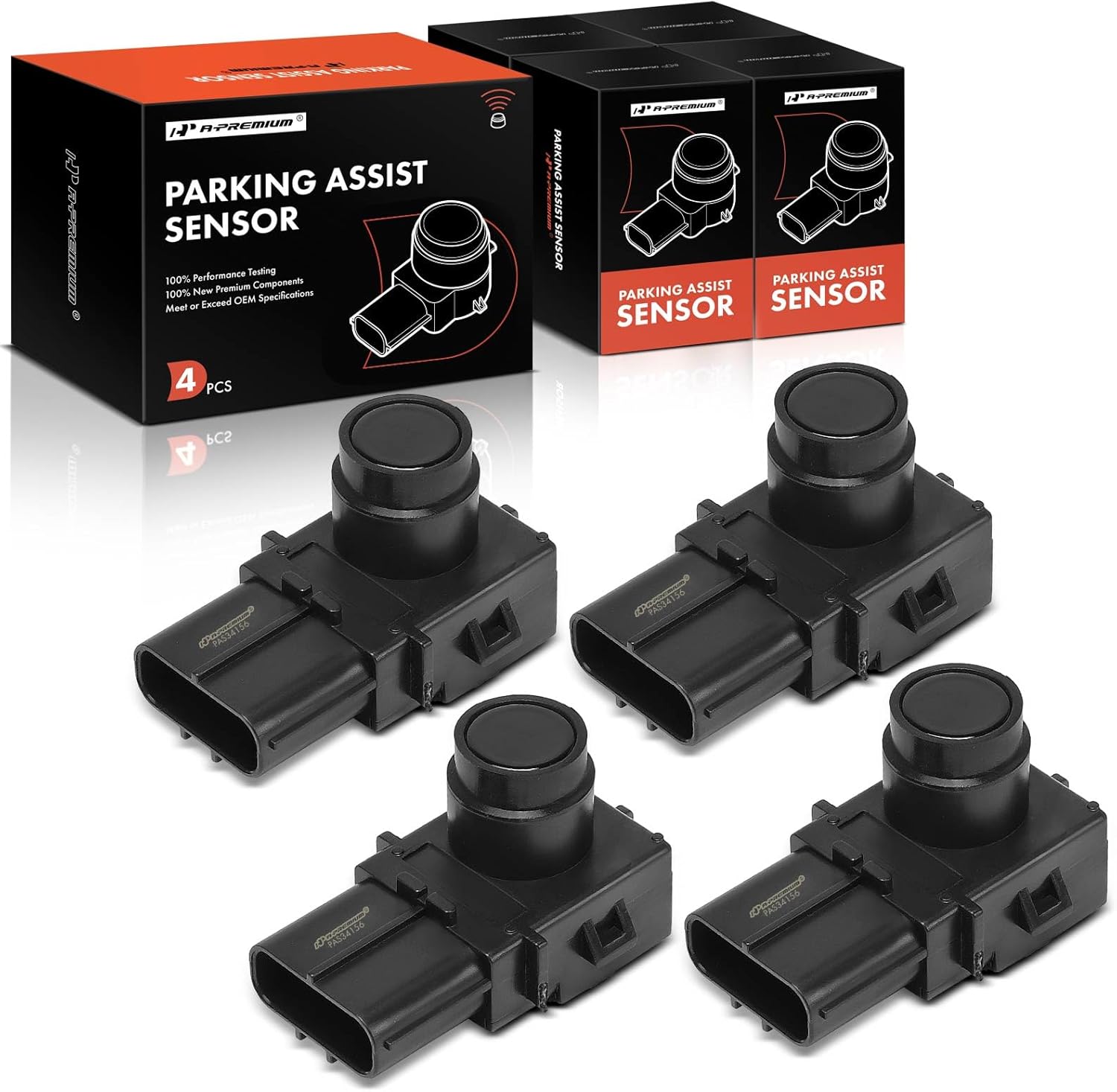 A-Premium 4-PC Front and Rear Reverse Backup Parking Assist Sensor Compatible with Select Lexus Models - LS460 2007-2014, LS600h 2008-2014, Replace# 8934150060