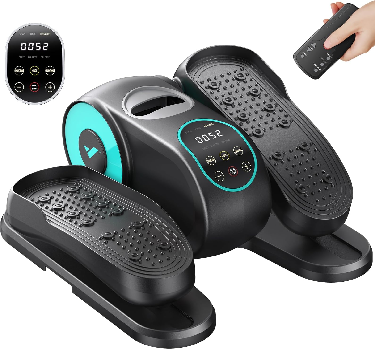 Under Desk Elliptical Machine, Leg Exerciser While Sitting for Seniors with Remote Control & 12-Speeds, Quiet Portable Electric Seated Pedal Exerciser Machine for Home Office