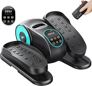 MERACH Ellittica Elettrico, Ellittico Sotto Scrivania per Casa con Telecomando, Display, Pad Antiscivolo, 12 Velocità, Silenzioso e Portatile, Trainer Ellittico per Anziani e Adulti