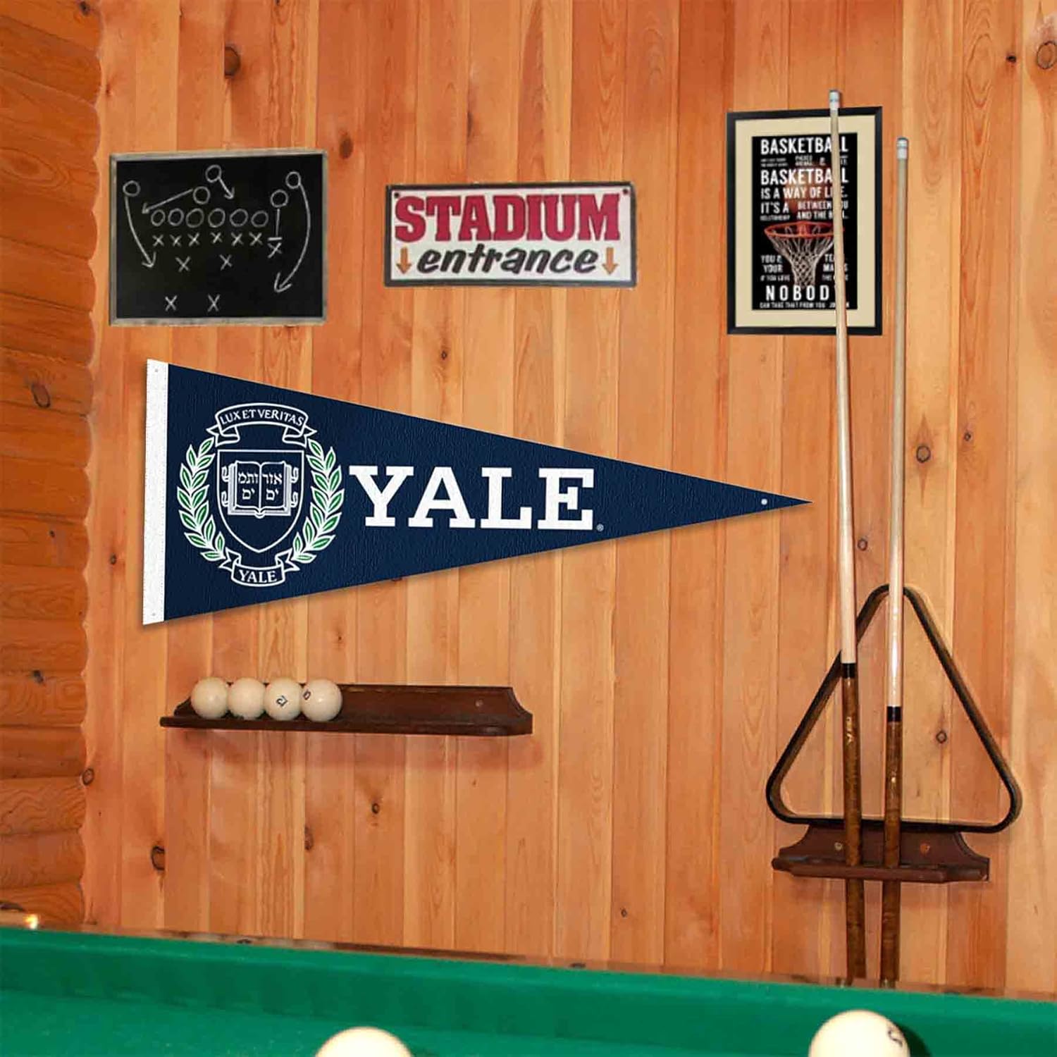 College Flags & Banners Co. Yale Bulldogs Pennant Flag and Wall Tack Mount Pads - Image 4