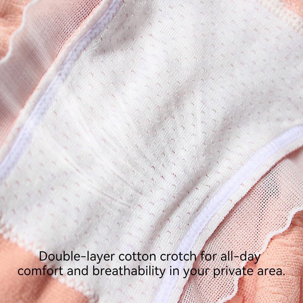 Daily Comfort 4 Packs Women's Soft Breathable Cotton Blended Mid-waist Underwear - Full Coverage stretch