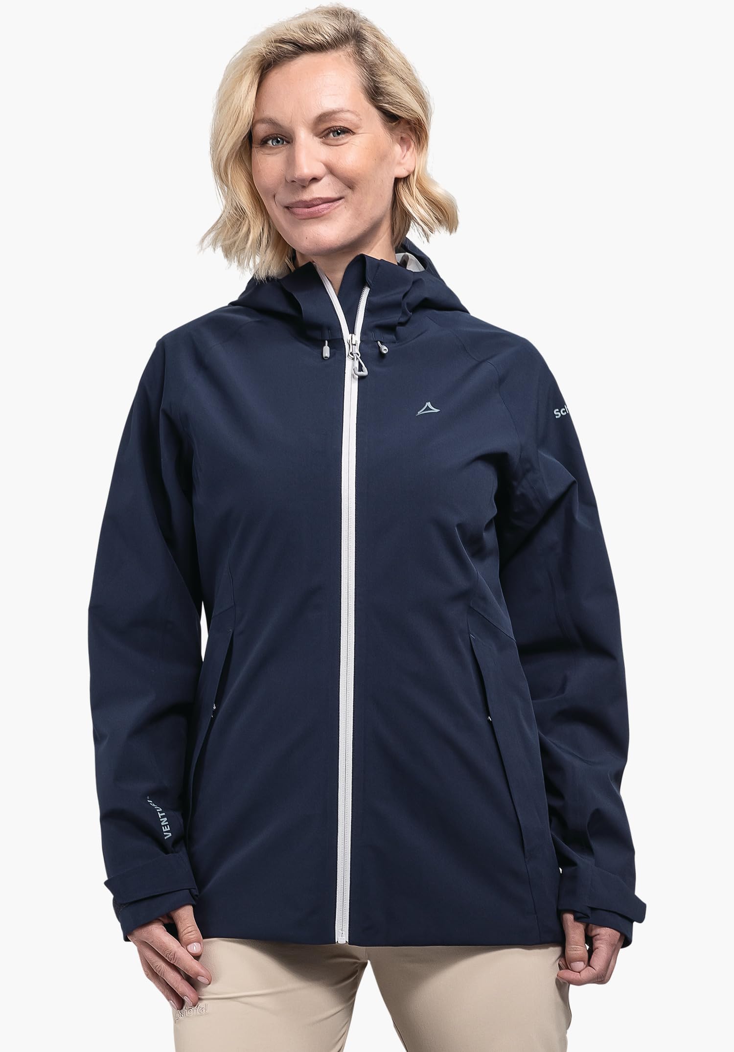 Schöffel Damen 2L Jacket Ankelspitz L, bequeme Outdoor Jacke, wasserdicht & atmungsaktiv, Regenjacke aus elastischem Venturi Material, praktische Innentasche