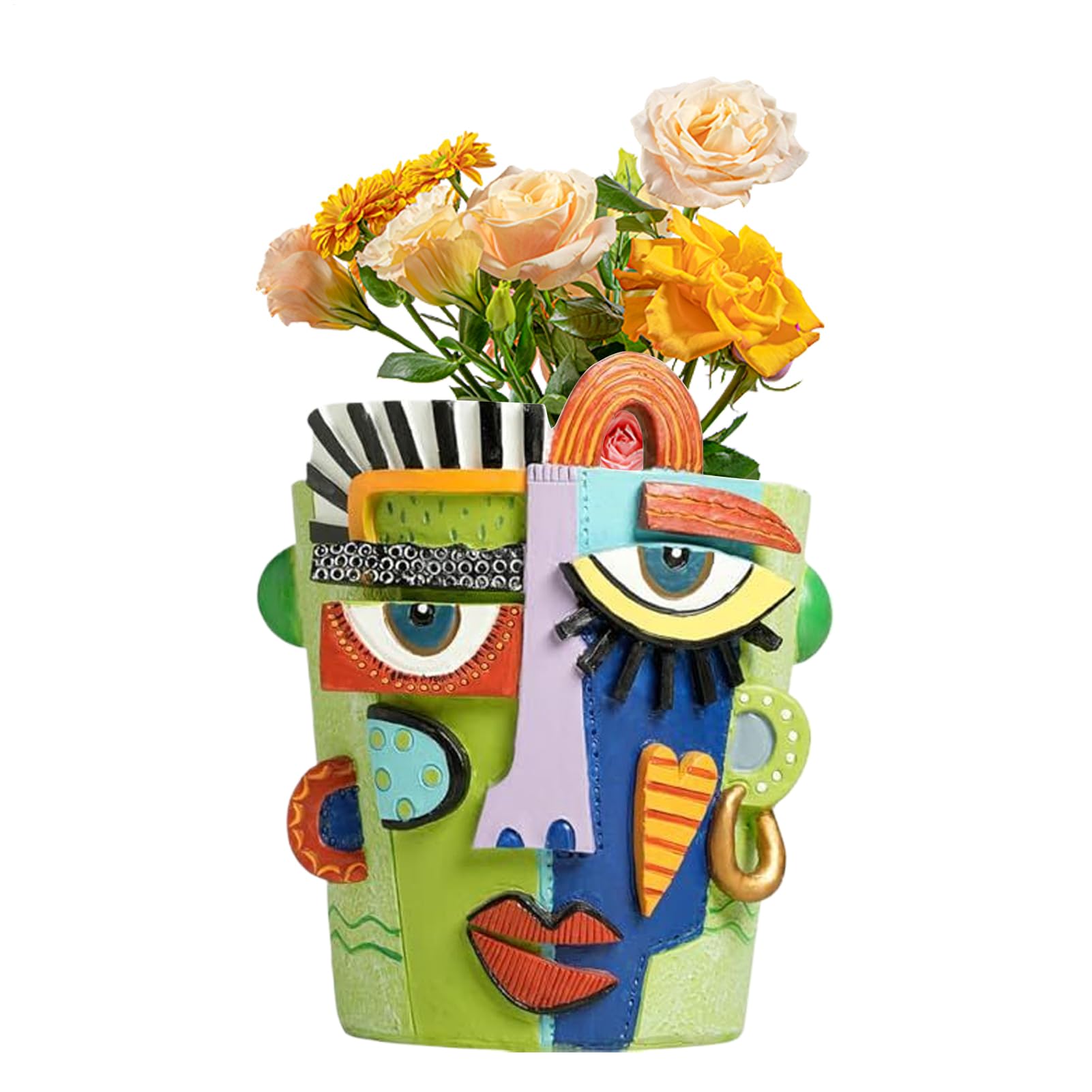 Planificateur de visage abstrait pour bureau, pot de fleurs créatif intérieur et décoration salon
