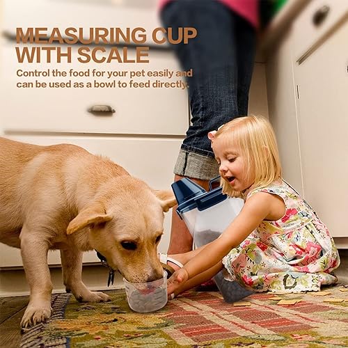 Miniatura 6 de Recipiente de almacenamiento de comida para perros mejorado, pequeño, hermético, dispensador de alimentos para mascotas con boquilla de vertido,